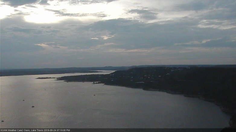 Lake Travis webcam, August 24, 2019 6:20 PM CT