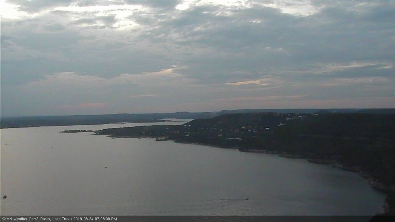 Lake Travis webcam, August 24, 2019 6:30 PM CT