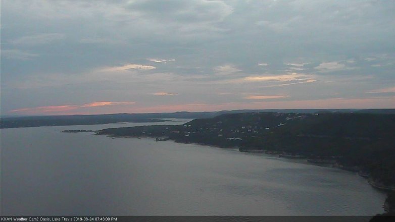 Lake Travis webcam, August 24, 2019 6:45 PM CT