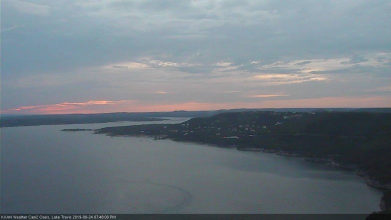 Lake Travis webcam, August 24, 2019 6:50 PM CT