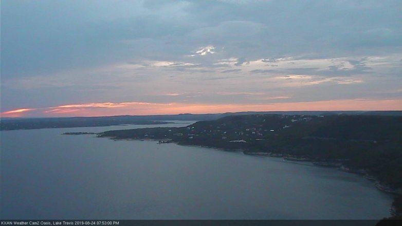 Lake Travis webcam, August 24, 2019 6:55 PM CT