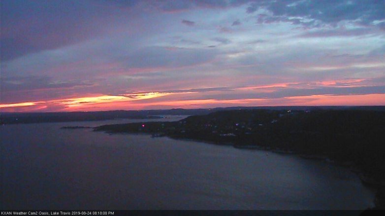 Lake Travis webcam, August 24, 2019 7:20 PM CT