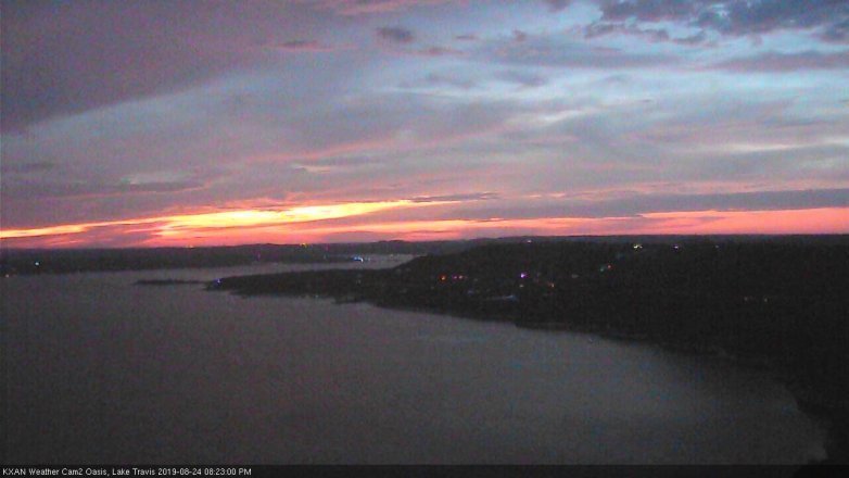 Lake Travis webcam, August 24, 2019 7:25 PM CT