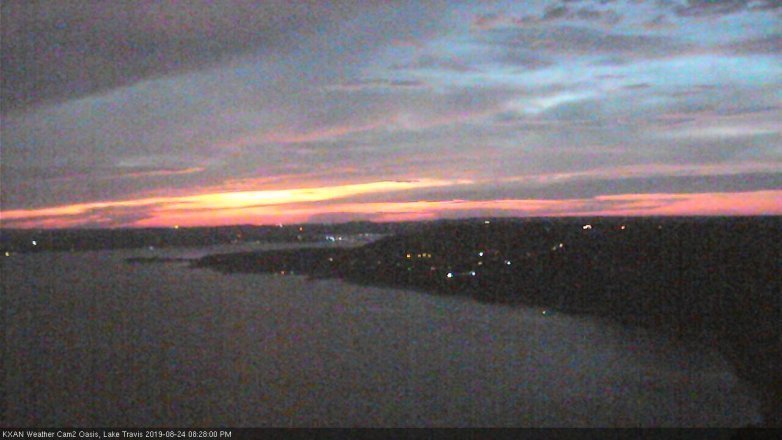 Lake Travis webcam, August 24, 2019 7:30 PM CT