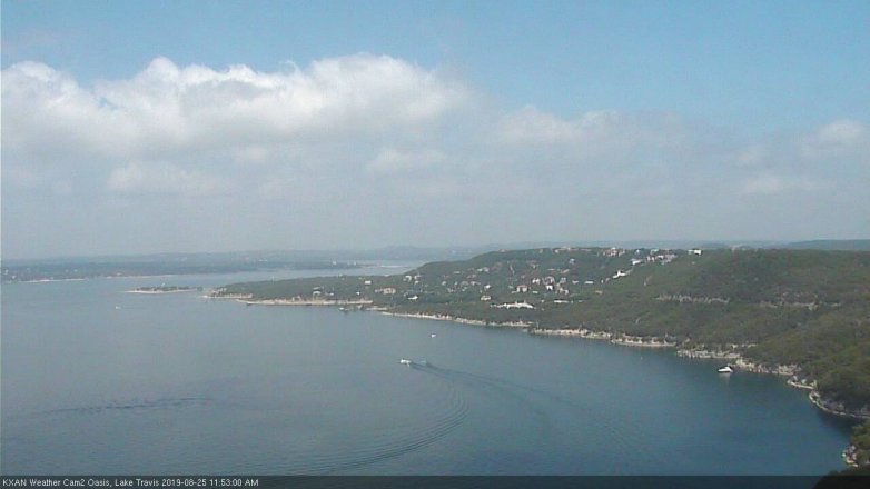 Lake Travis webcam, August 25, 2019 10:55 AM CT