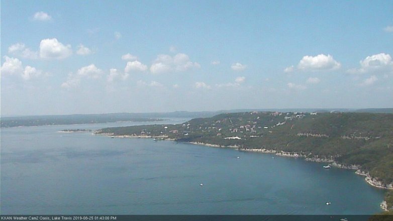 Lake Travis webcam, August 25, 2019 12:45 PM CT