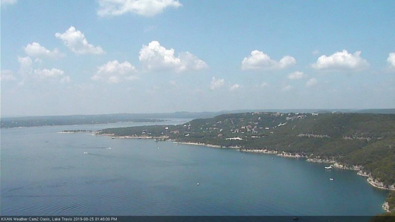 Lake Travis webcam, August 25, 2019 12:50 PM CT