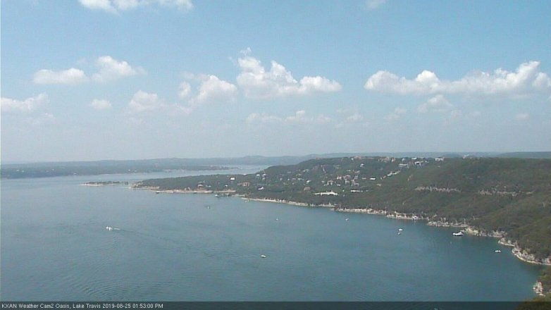 Lake Travis webcam, August 25, 2019 12:55 PM CT