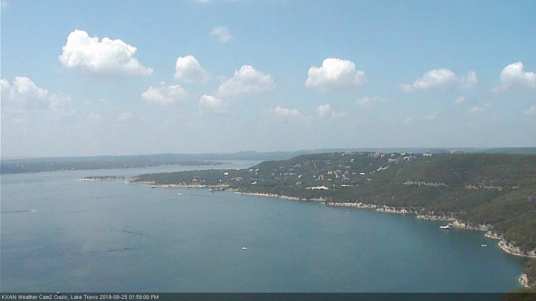 Lake Travis webcam, August 25, 2019 1:00 PM CT