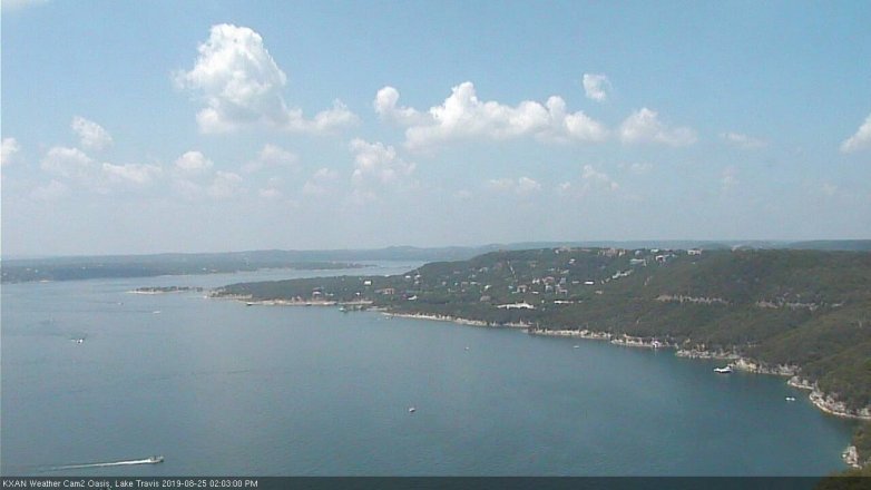 Lake Travis webcam, August 25, 2019 1:05 PM CT