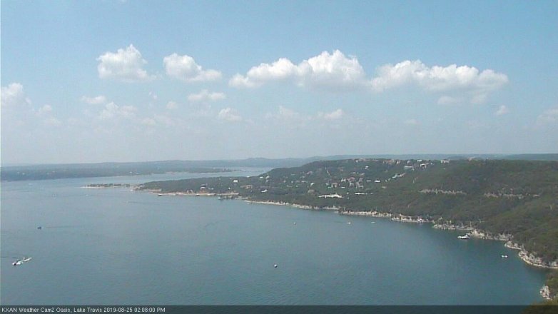 Lake Travis webcam, August 25, 2019 1:10 PM CT