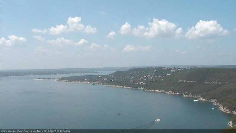 Lake Travis webcam, August 25, 2019 1:15 PM CT