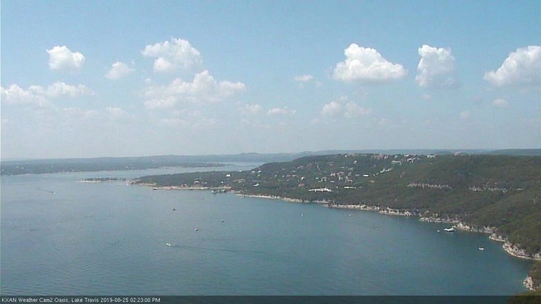Lake Travis webcam, August 25, 2019 1:25 PM CT