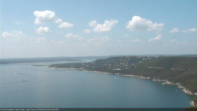 Lake Travis webcam, August 25, 2019 1:35 PM CT