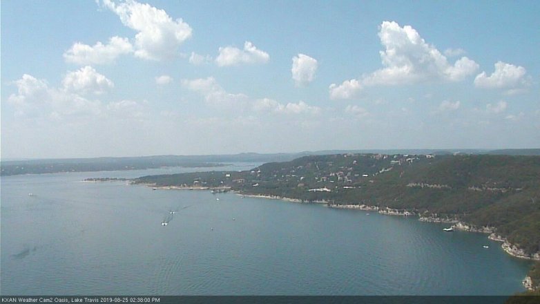 Lake Travis webcam, August 25, 2019 1:40 PM CT