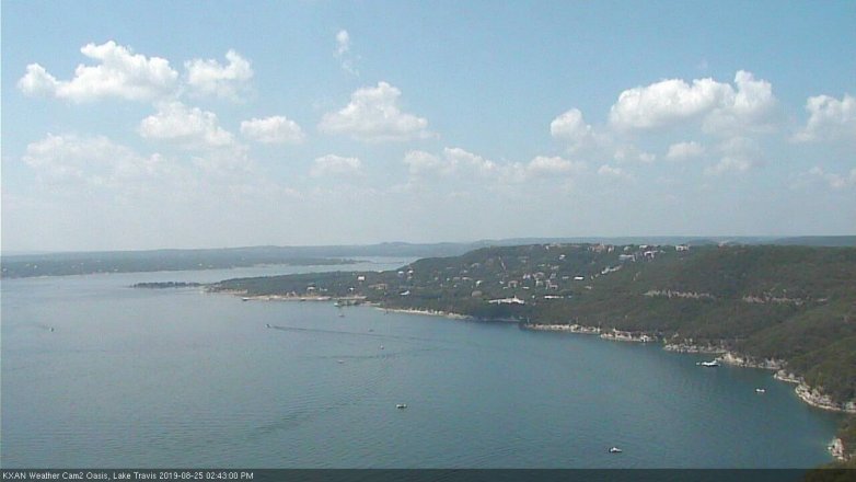 Lake Travis webcam, August 25, 2019 1:45 PM CT