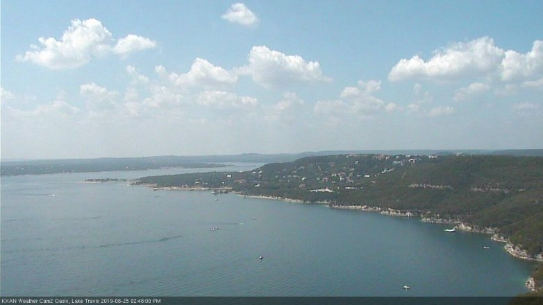 Lake Travis webcam, August 25, 2019 1:50 PM CT