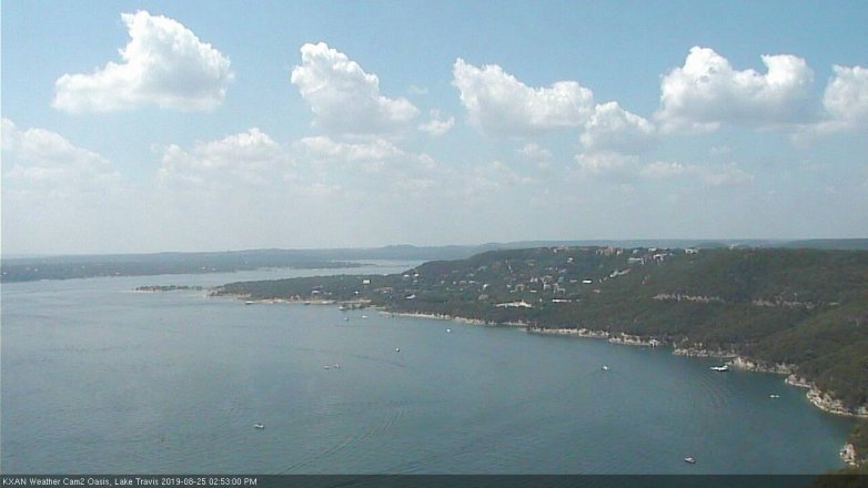 Lake Travis webcam, August 25, 2019 1:55 PM CT