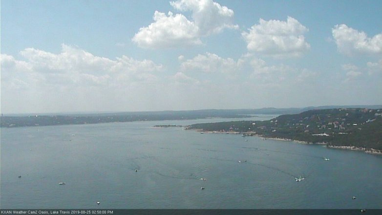 Lake Travis webcam, August 25, 2019 2:00 PM CT