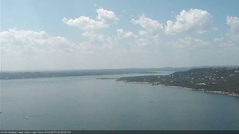 Lake Travis webcam, August 25, 2019 2:10 PM CT