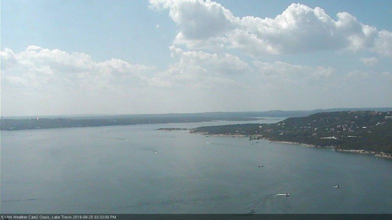 Lake Travis webcam, August 25, 2019 2:35 PM CT