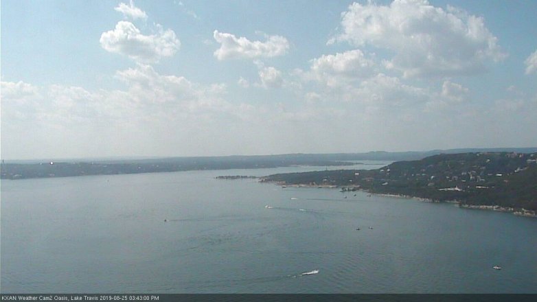 Lake Travis webcam, August 25, 2019 2:45 PM CT