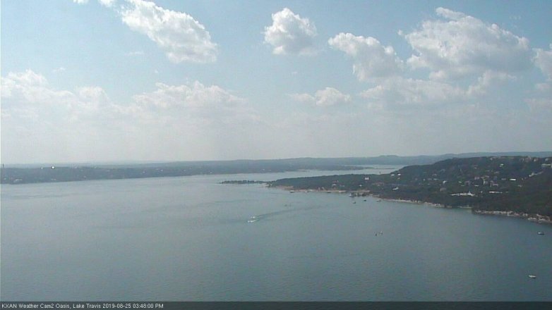 Lake Travis webcam, August 25, 2019 2:50 PM CT
