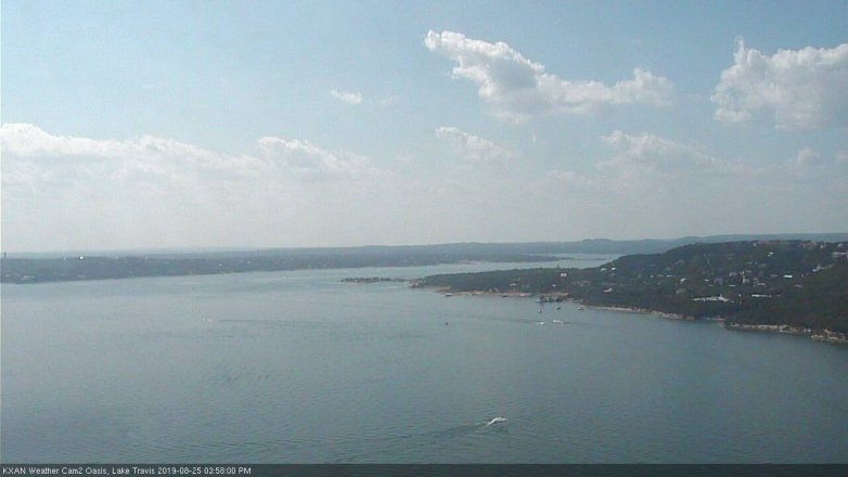 Lake Travis webcam, August 25, 2019 3:00 PM CT