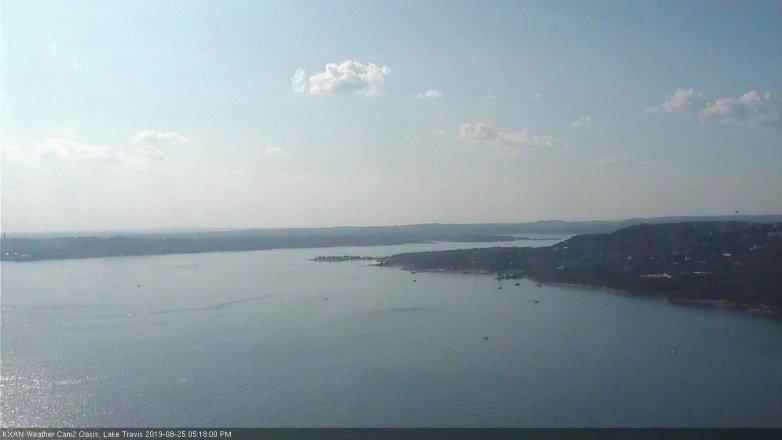 Lake Travis webcam, August 25, 2019 4:20 PM CT