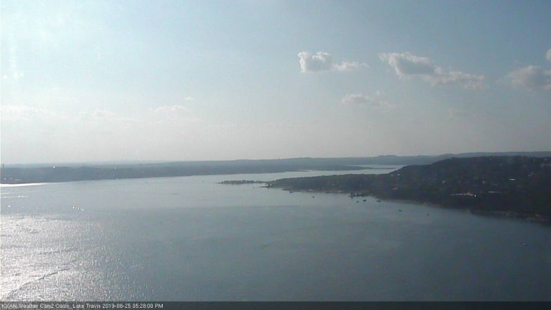 Lake Travis webcam, August 25, 2019 4:30 PM CT