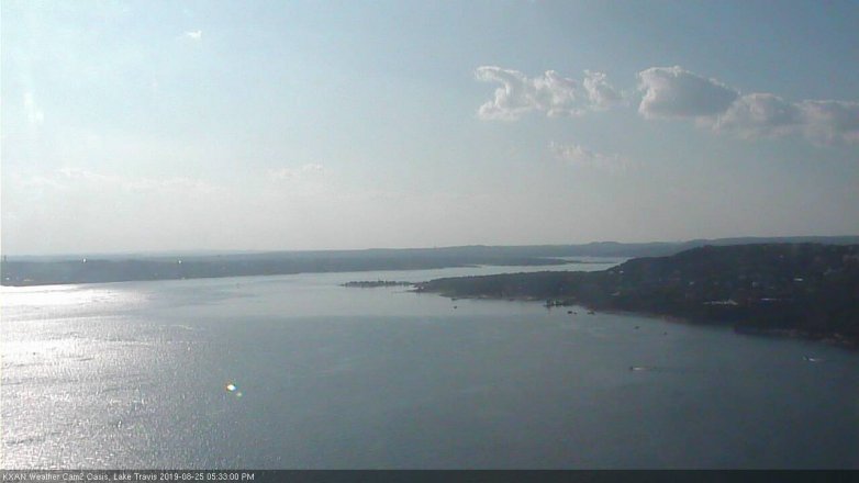 Lake Travis webcam, August 25, 2019 4:35 PM CT