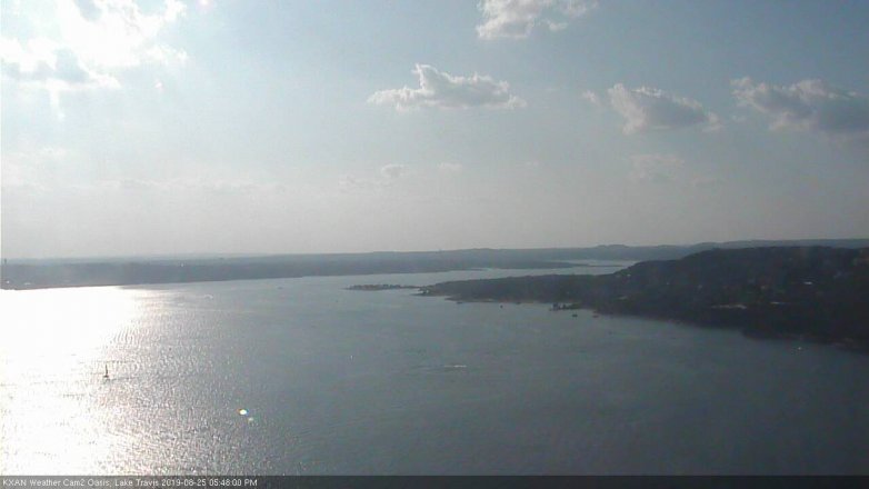 Lake Travis webcam, August 25, 2019 4:50 PM CT