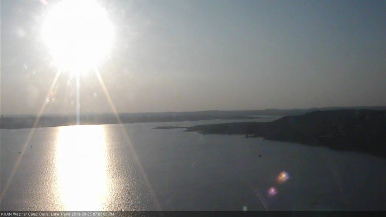 Lake Travis webcam, August 25, 2019 6:05 PM CT