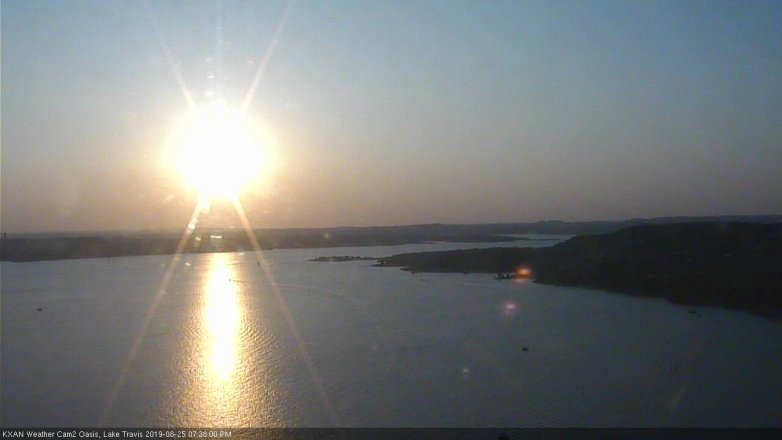 Lake Travis webcam, August 25, 2019 6:40 PM CT