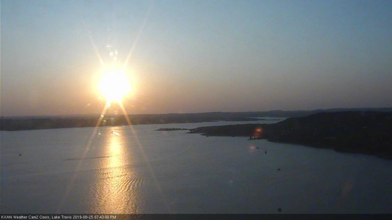 Lake Travis webcam, August 25, 2019 6:45 PM CT