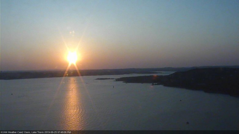 Lake Travis webcam, August 25, 2019 6:50 PM CT