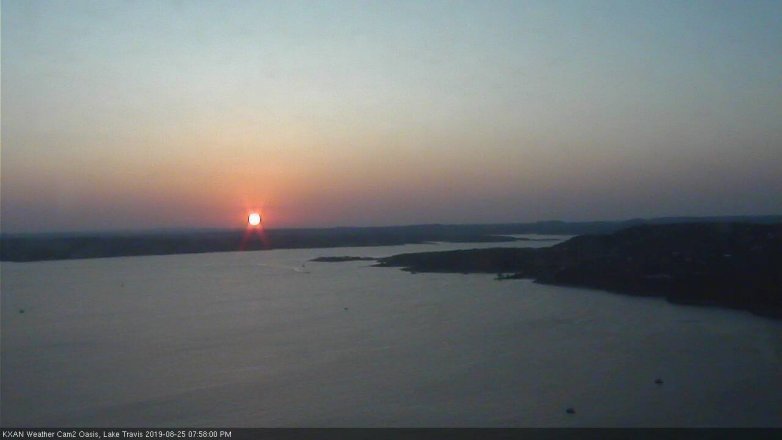 Lake Travis webcam, August 25, 2019 7:00 PM CT
