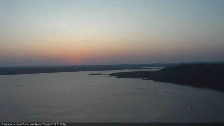 Lake Travis webcam, August 25, 2019 7:05 PM CT