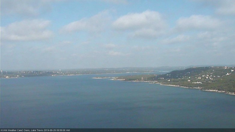 Lake Travis webcam, August 26, 2019 9:00 AM CT