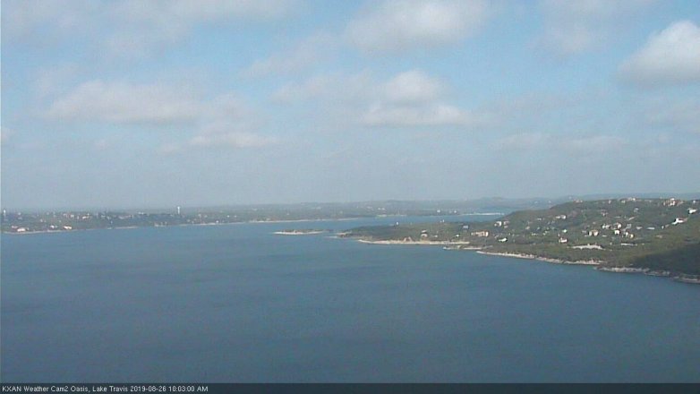 Lake Travis webcam, August 26, 2019 9:05 AM CT