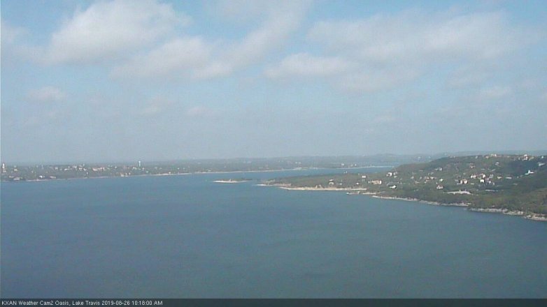 Lake Travis webcam, August 26, 2019 9:20 AM CT