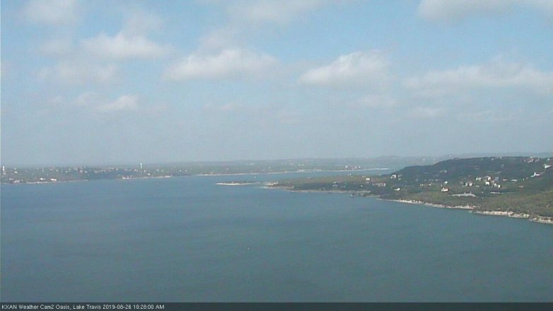 Lake Travis webcam, August 26, 2019 9:30 AM CT