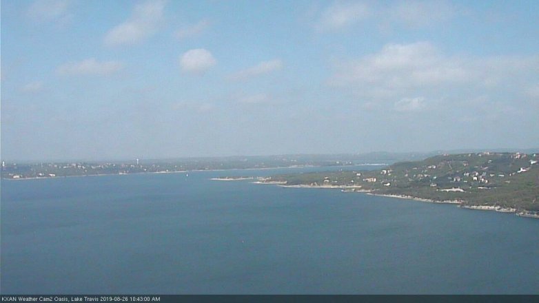 Lake Travis webcam, August 26, 2019 9:45 AM CT