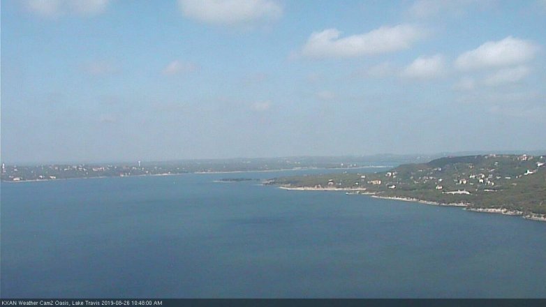 Lake Travis webcam, August 26, 2019 9:50 AM CT