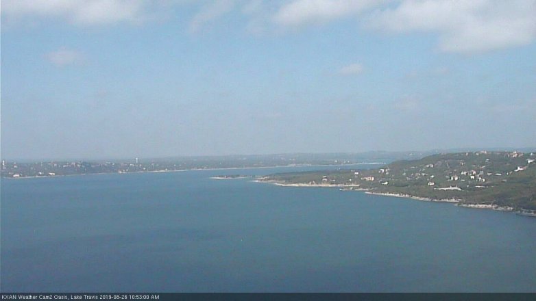 Lake Travis webcam, August 26, 2019 9:55 AM CT