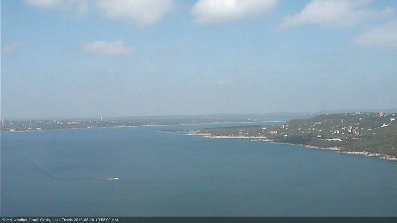Lake Travis webcam, August 26, 2019 10:00 AM CT