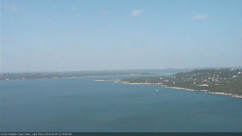 Lake Travis webcam, August 26, 2019 11:20 AM CT