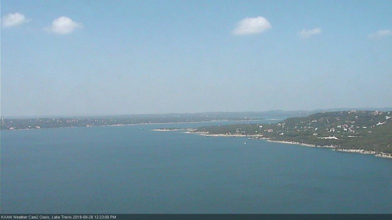 Lake Travis webcam, August 26, 2019 11:25 AM CT