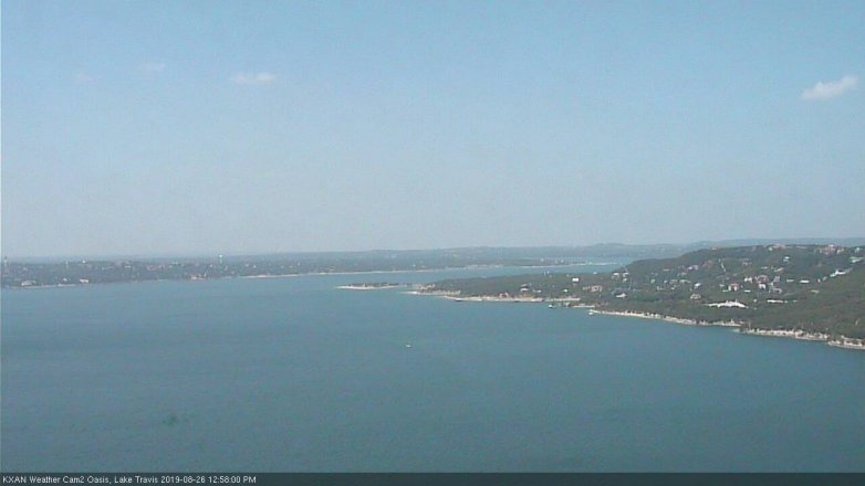 Lake Travis webcam, August 26, 2019 12:00 PM CT