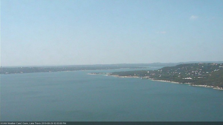 Lake Travis webcam, August 26, 2019 1:05 PM CT